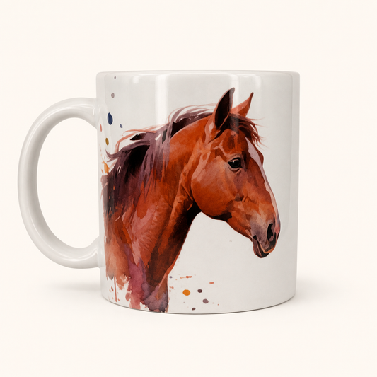Water Splash Bay Horse Mug