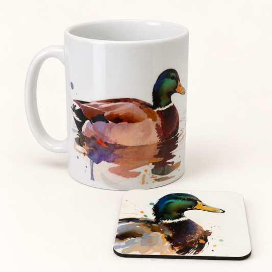 Mallard Duck Mug & Coaster Set