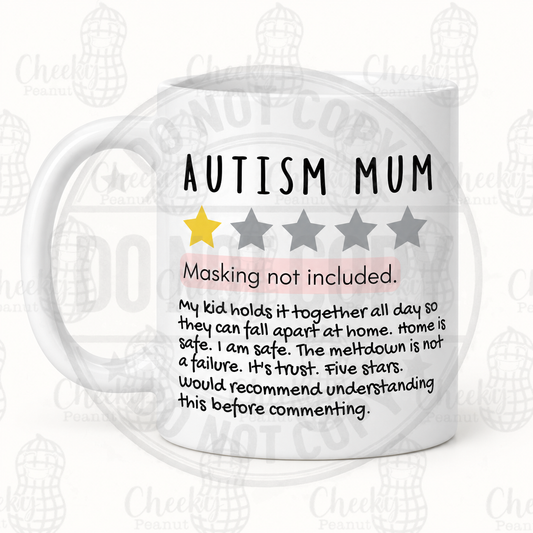 Autism Mum Masking Not Included One Star Review Mug