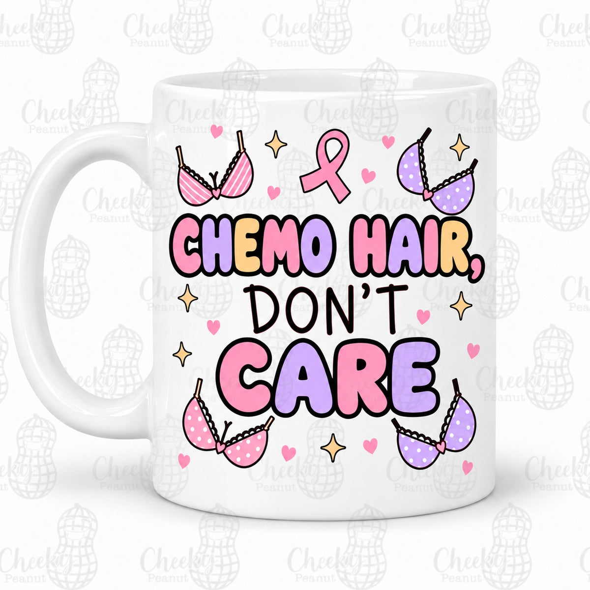 Chemo Hair Don't Care breast cancer mug