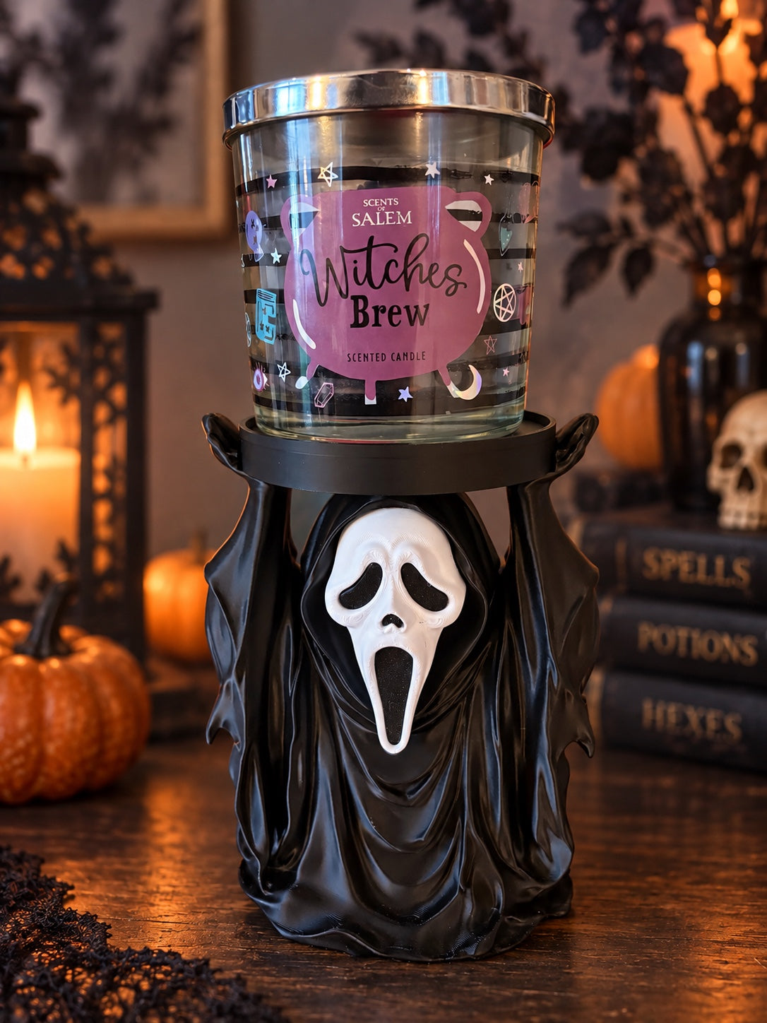Screaming ghost Halloween candle stand